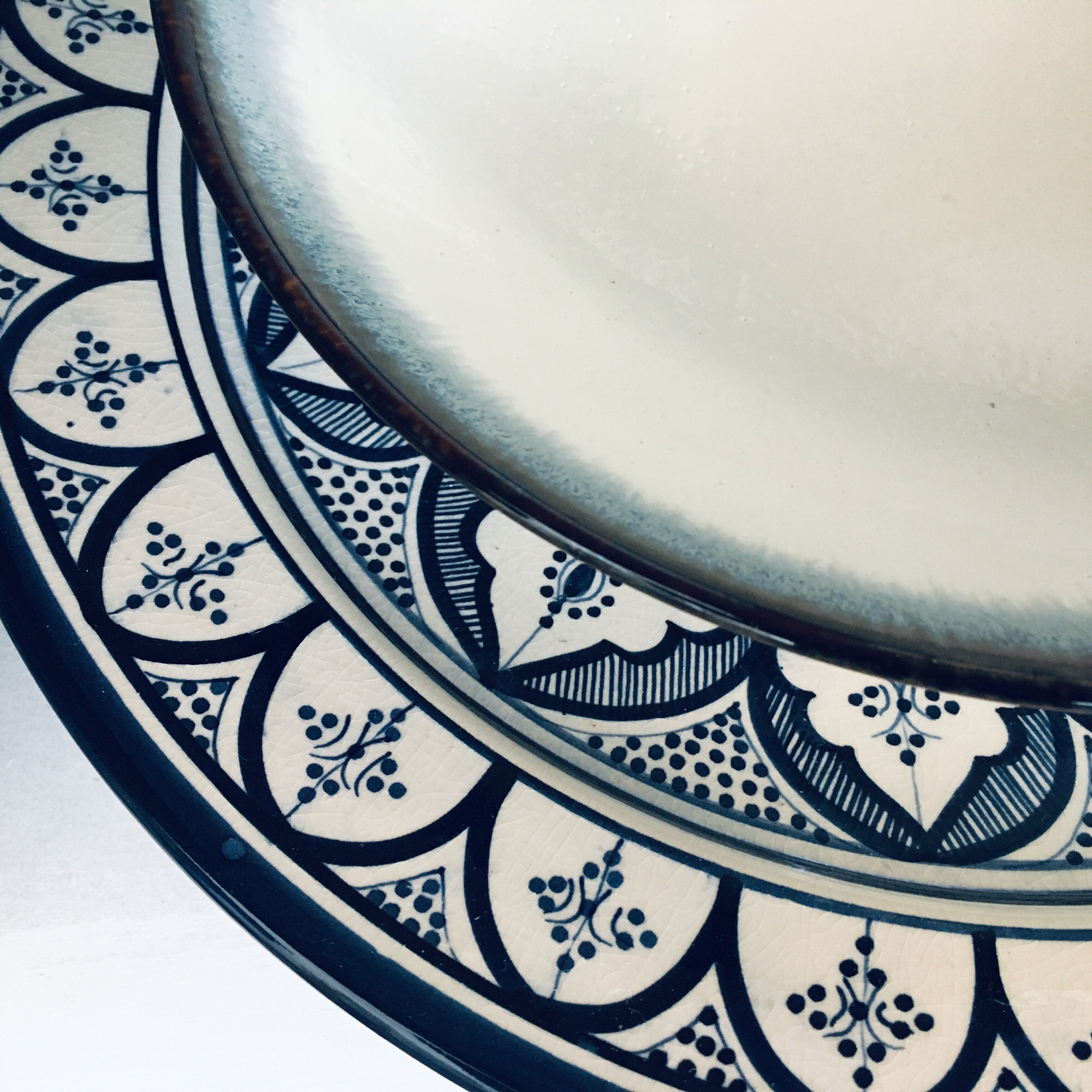 Blue glazed ceramic bowls